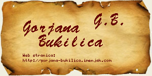 Gorjana Bukilica vizit kartica